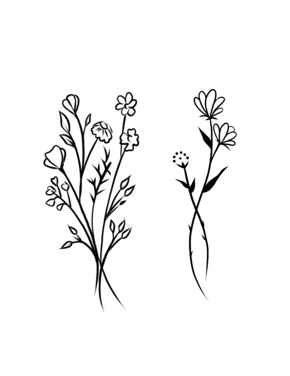 Wildflower Tattoo Vector Images over 4000