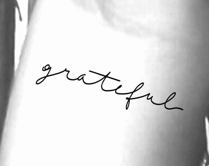 Grateful Handwriting Temporary Tattoo