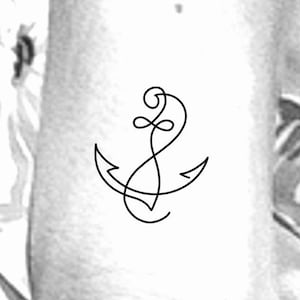 Anchor Single Line Temporary Tattoo