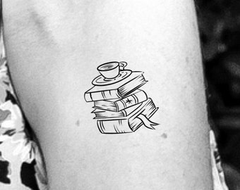 Books Temporary Tattoo - Etsy