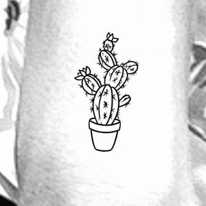 Cactus Temporary Tattoo / plant tattoo / small cactus tattoo / floral tattoo / flower tattoo / wrist tattoo / succulent tattoo