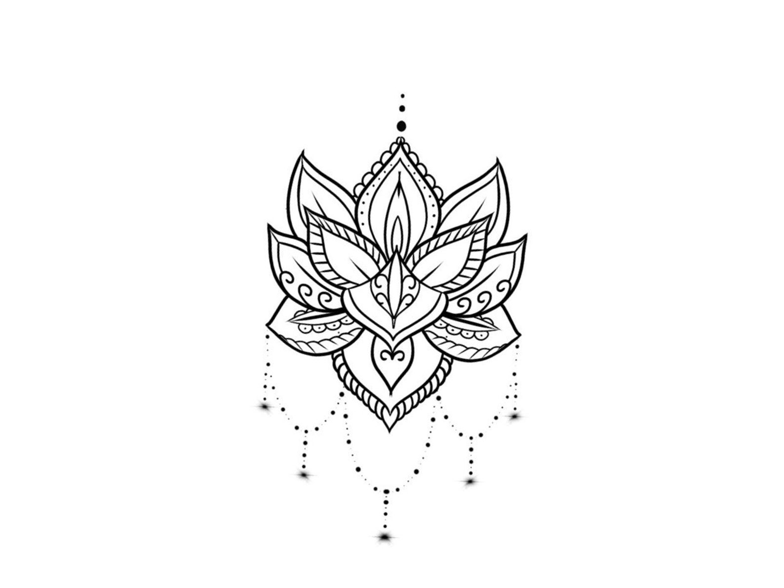 Mandala Lotus Temporary Tattoo / Flower Tattoo / Floral Tattoo - Etsy
