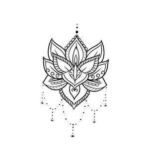 Mandala Lotus Temporary Tattoo / Flower Tattoo / Floral Tattoo - Etsy