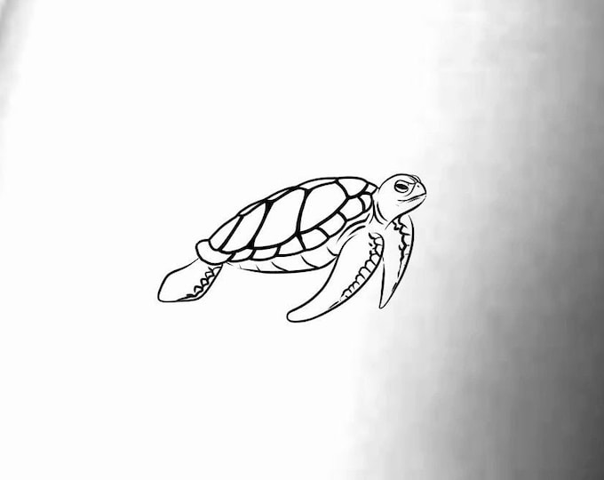 Sea Turtle Temporary Tattoo / small turtle tattoo / animal temporary tattoo / bohemian temporary tattoo / boho tattoo / ocean tattoo / water