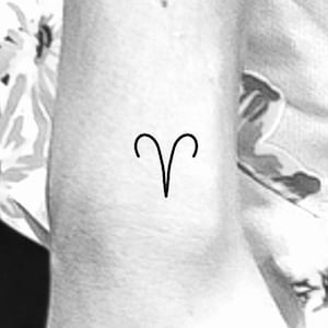 Aries Zodiac Symbol Temporary Tattoo