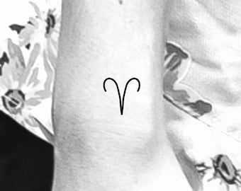 Aries Zodiac Symbol Temporary Tattoo