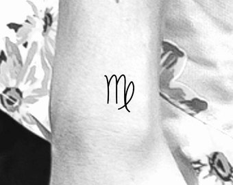 Virgo Zodiac Symbol Temporary Tattoo