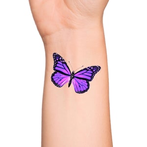 Purple Butterfly Temporary Tattoo