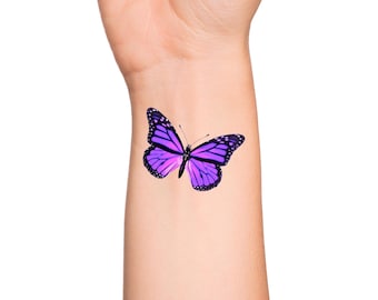Purple Butterfly Temporary Tattoo