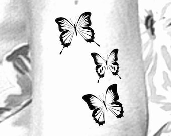3 Butterflies Temporary Tattoo