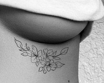 Wildflowers Temporary Tattoo / Outline Tattoo - Etsy Singapore Wildflowers Temporary Tattoo / Outline Tattoo - Etsy Singapore