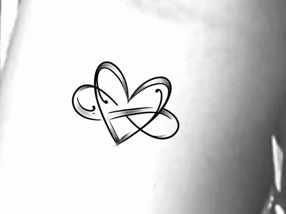 Heart Infinity Temporary Tattoo Etsy
