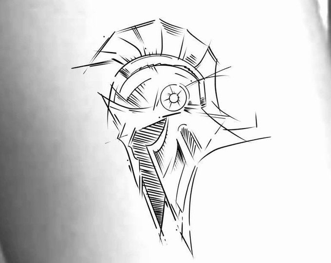 Spartan Helmet Temporary Tattoo