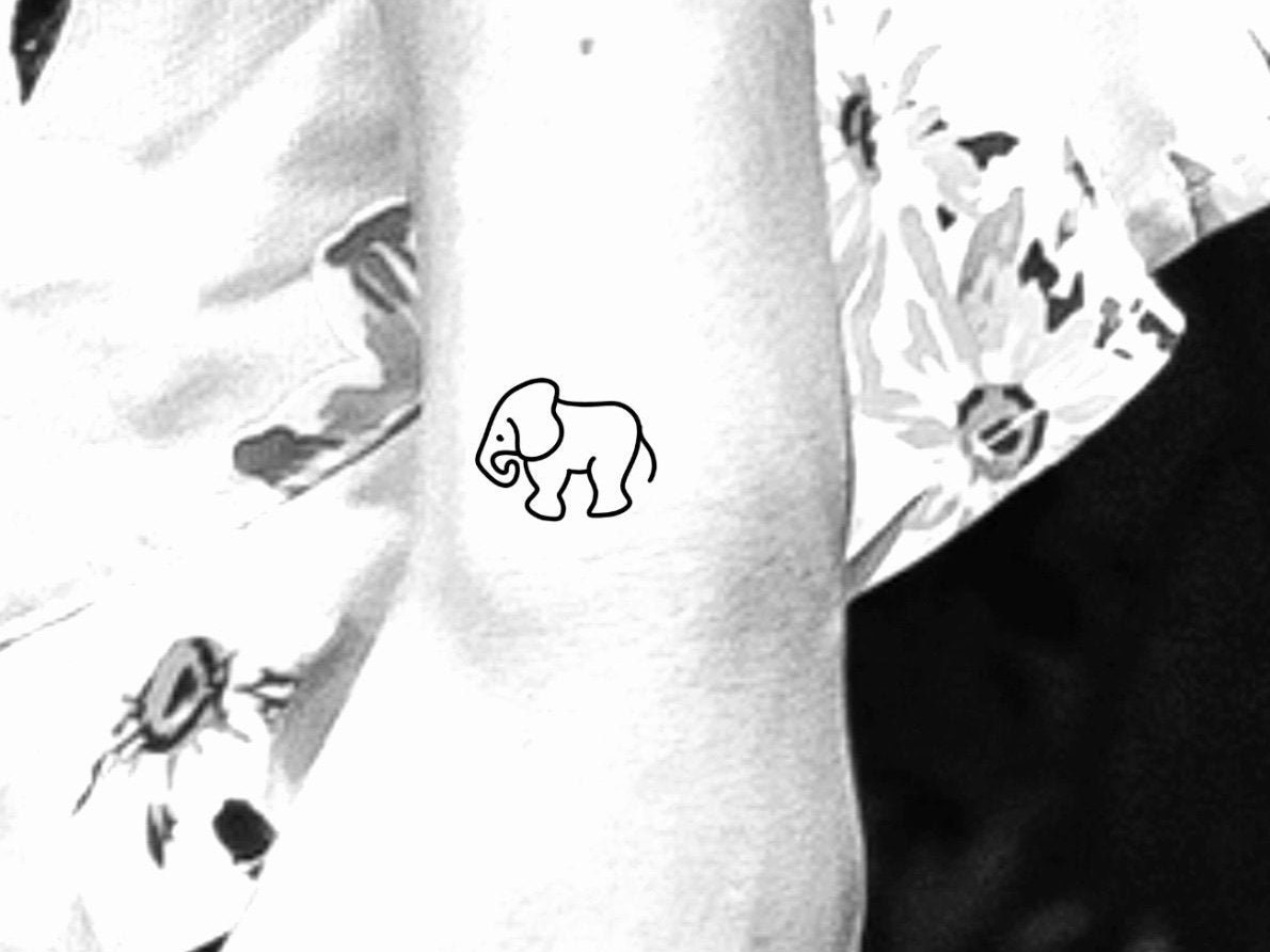 Tiny Elephant Temporary Tattoo / small elephant tattoo / outline elephant tattoo / fine line tattoo Tiny Elephant Temporary Tattoo / small elephant tattoo / outline elephant tattoo / fine line tattoo