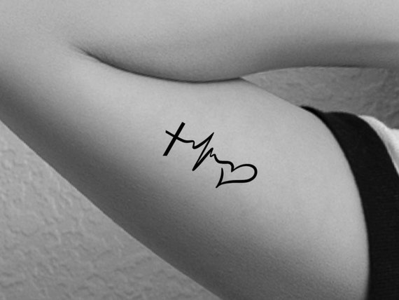 Heart Heartbeat Tattoos - I Love My Dog Mom / Dog Mom / Heartbeat Tattoos 