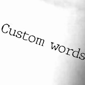 Custom Words Typewriter Temporary Tattoo