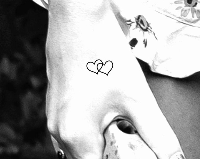 Interlocking Hearts Temporary Tattoo