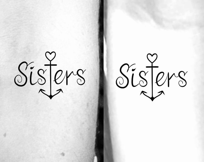 2 Sisters Anchor Matching Temporary Tattoos