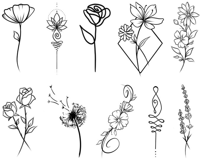 Floral Temporary Tattoo Sheet Multipack / Floral Multipack / Flowers Multipack