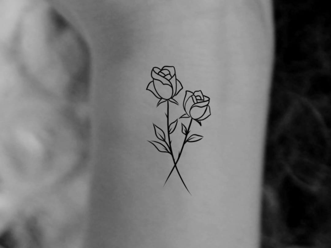 Roses Temporary Tattoo  Rose Tattoo  Small Tattoo  Wildflower Tattoo -  Etsy Israel