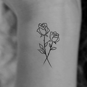 Roses Temporary Tattoo / rose tattoo / small tattoo / wildflower tattoo