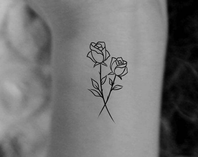 Roses Temporary Tattoo / rose tattoo / small tattoo / wildflower tattoo