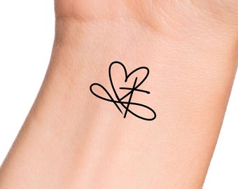 Cross Heart Infinity Temporary Tattoo - Religious Tattoo