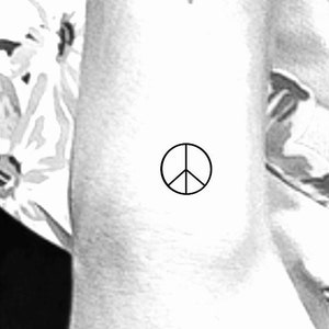 Small Peace Sign Temporary Tattoo