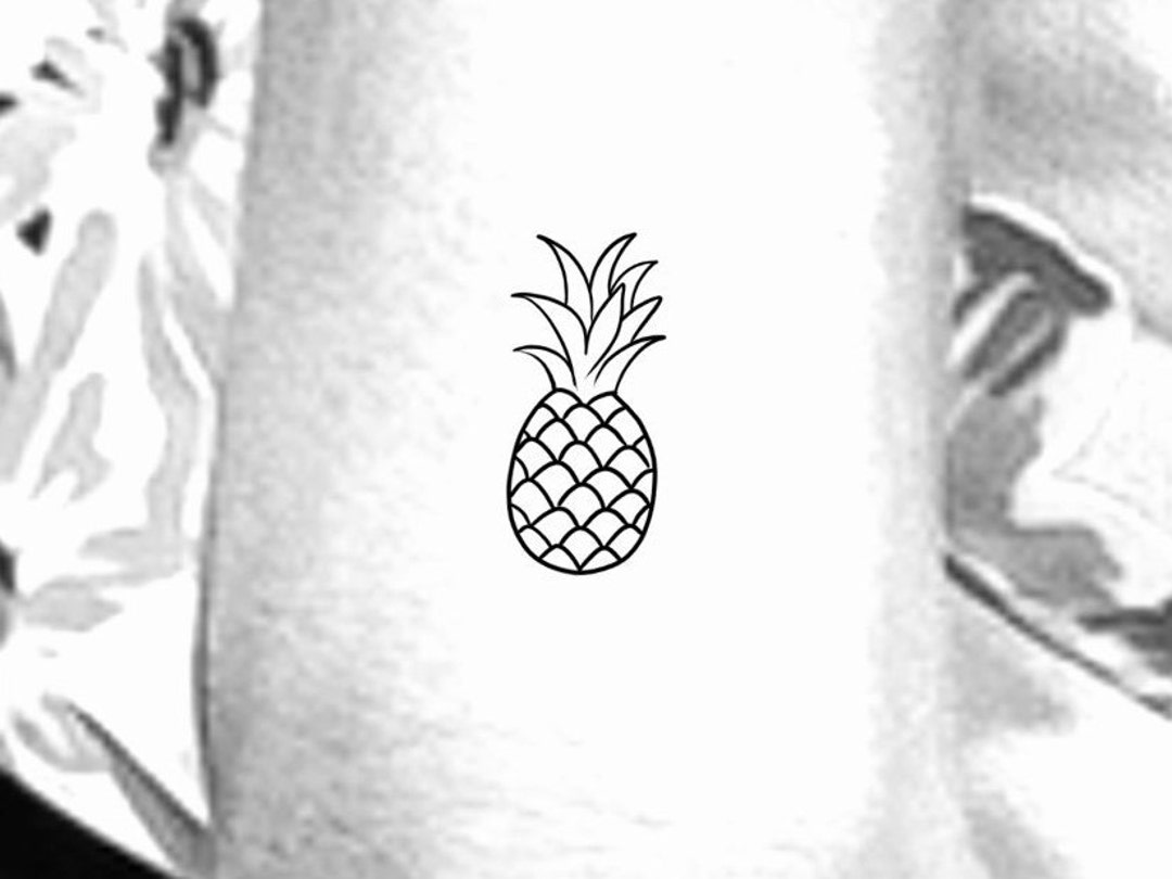 Tattoo tagged with: small, line art, tiny, pineapple, food, thigh, ifttt,  little, nature, blackwork, fruit, medium size, illustrative, fine line,  betattoo | inked-app.com