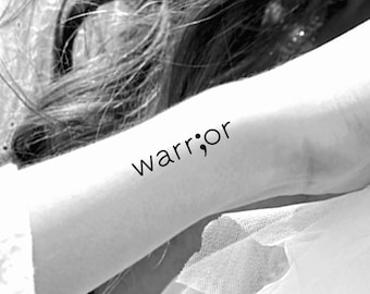 Warrior Semicolon Temporary Tattoo