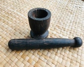 Natural Caryota Urens Toddy Palm Wood Durable Wooden Mortar and Pestle Herbs Spices Grinder Crusher Kitchen Tool Made In Sri-Lanka