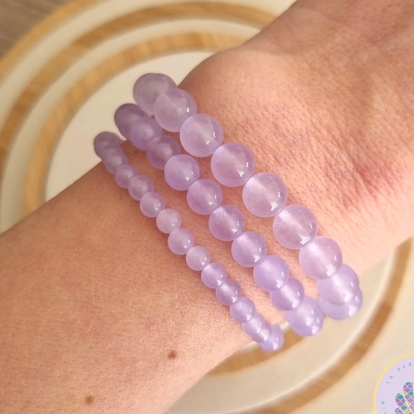 Bracelet Jade Violet sur mesure en perles naturelles 4/6/8 mm / Bijou lithothérapie pierre naturelle / Bracelet bien être fait main / Cadeau