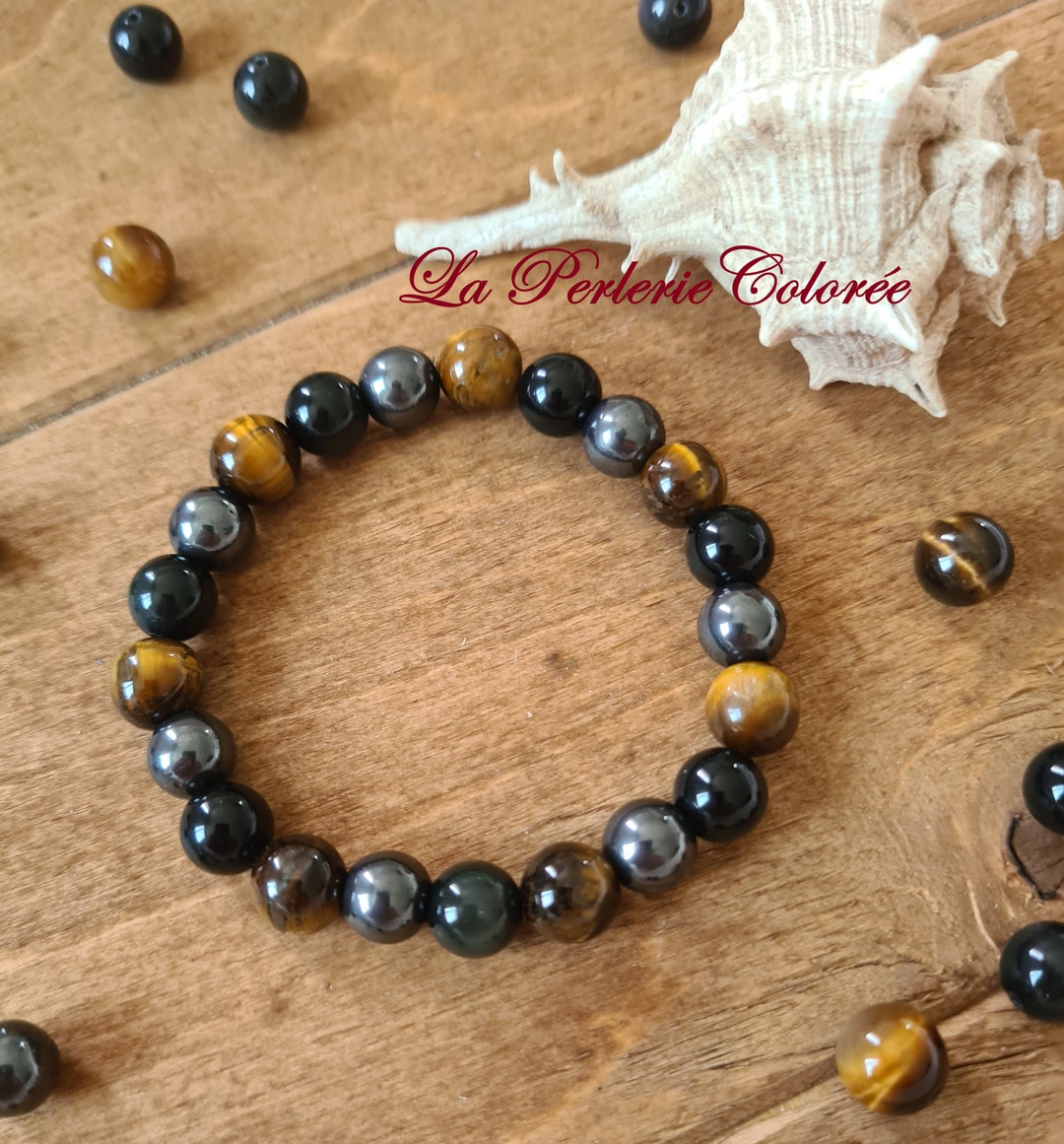 Bracelet ZeRACELET TRIPLE PROTECTION PIERRES NATURELLES - Œil de tigre