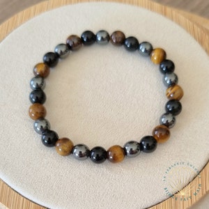 Bracelet Triple Protection En Pierres Naturelles - Neuf Sans Emballage - Style Pierre Naturelle