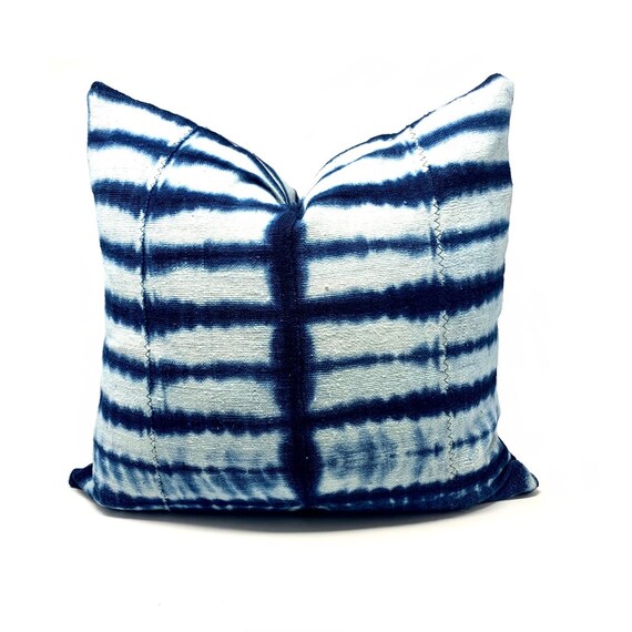indigo mudcloth pillow