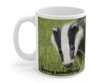 Saying Something? This Badger Dont Care - At All. 11 oz Coffee Mug Gift