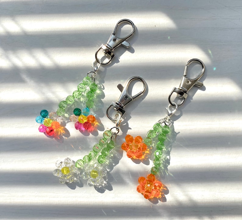 Beaded Flower Keychain