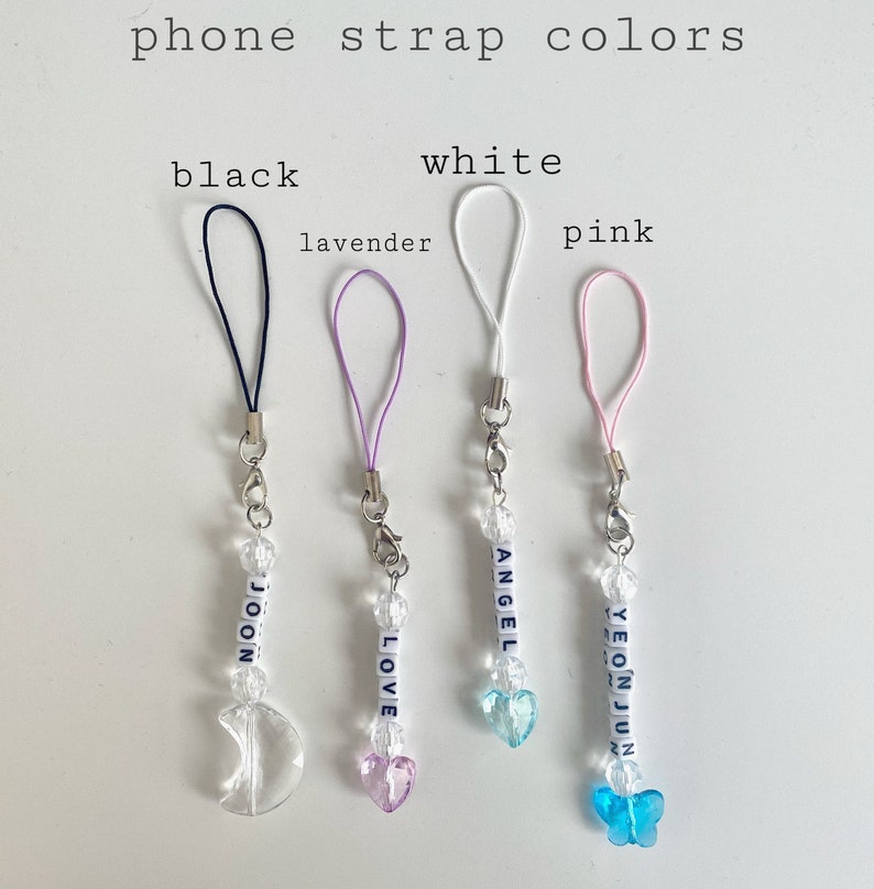 Pastel Heart Phone Charm | Mini Beaded Keychain bild 4