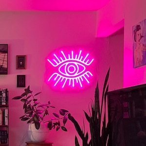 Insegna al neon con occhi / Decorazioni spirituali al neon / Luci per festival ed eventi / Insegna di buona fortuna e protezione / Decorazioni per la casa al neon / Decorazioni per feste