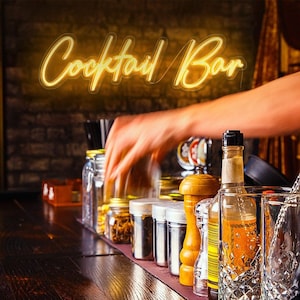 Cocktail Bar LED Neon Schild | Benutzerdefinierte Bar Neon Dekor | Dekoration | Hausbar personalisierte Beleuchtung