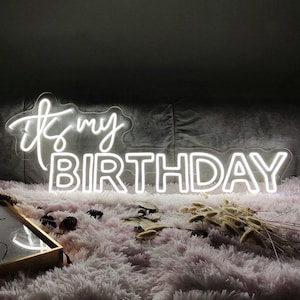 Its My Birthday Sign Neon Words, Birthday Party Sign, Birthday Neon Sign, Birthday Gift, Window Neon Sign, Bar Sign, Party Decoration 21 image 6