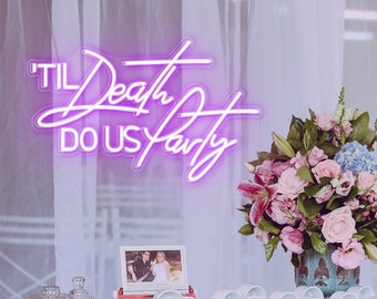 Til Death Neon Sign - Wedding Neon Sign, Bridal Neon Sign, Wedding Party Sign, Wedding Lights, Marriage Signs, Red Neon Sign, Just Married