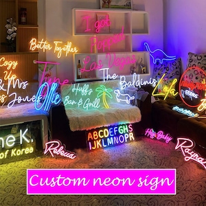 Neon Signage - Custom Made Neon Sign, Custom Neon Name Sign, Personal Neon Sign, Logo Neon Light, Business Signage, Interior Design Gift