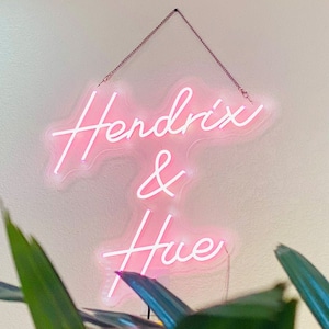 Letrero de neón de boda personalizado / Nombre personalizado Luz de neón para pareja / Diseñe su propio regalo de boda romántico / Letrero de neón LED personalizado hecho a mano