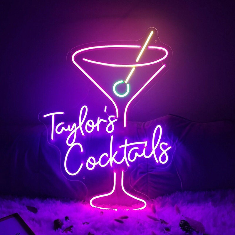 Custom Home Bar Sign Bar Neon Lights Bar Name Sign Etsy UK