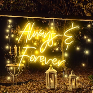 Always & Forever Custom Neon Sign | Wedding and Anniversary Decor | Valentine&#39;s Day Gift | Neon Gift For Couples | Neon Home Decor