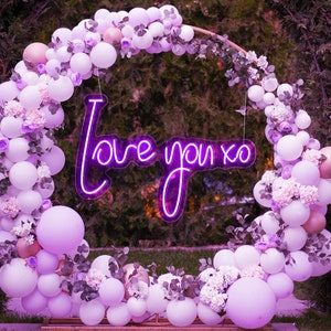 Love You XO Neon Sign | Romantic Wedding Neon Light | Custom LED Neon Sign | Neon Photo Backdrop | Valentine&#39;s Day Gift | Neon Home Decor