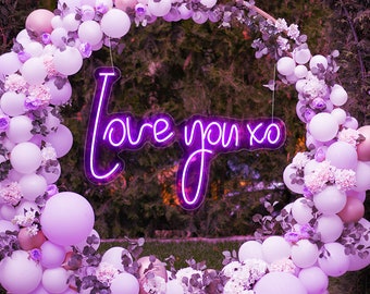 Love you xo led neon sign - wedding party decoration, Bedroom Wall  led neon light, Handmade Neon Sign, Custom Logo  neon sign, event sign