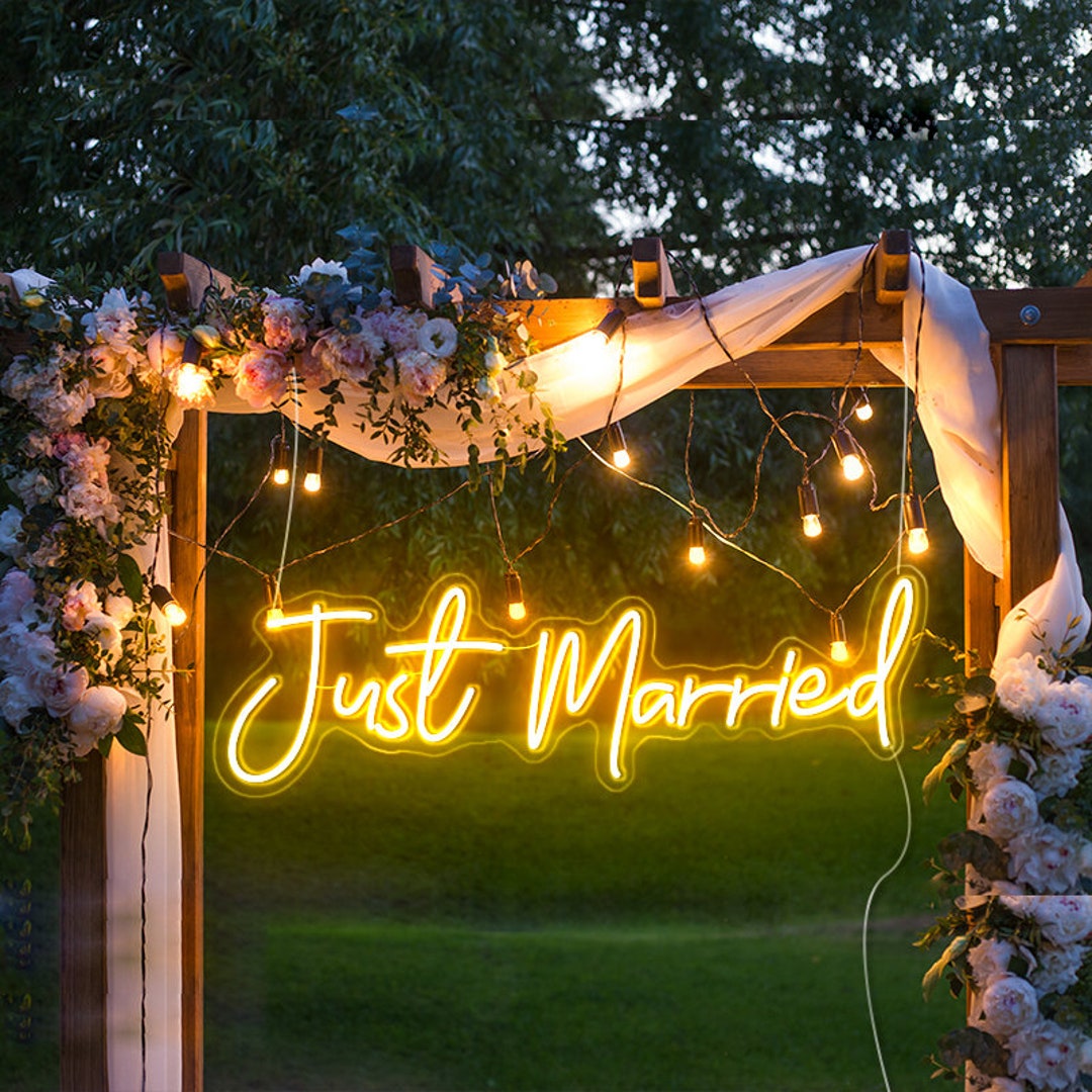 Just Married LED Neon Sign Neon Decorations Custom Neon Etsy