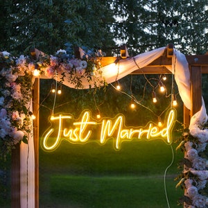 Just Married  LED Neon sign - neon decorations,  Custom neon sign bedroom,  Custom wedding neon Light Signs,  coffee store salon neon signs